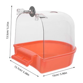 CORHAD Parrot Bath Tub for Birds Durable Hanging Bird Bath Box with Smooth Edges for Cockatiels and Parakeets Safe and Reusable for Bathing Fun