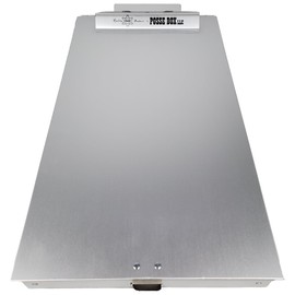 Posse Box - Bottom-Opening Dual Compartment Clipboard Legal-Sized PB-37L-S · Anodized Aluminum Silver · 15-3/4" x 8-3/4" x 1" · Storage Organizer