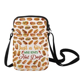 LEVLO Hot Dogs Crossbody Bag Food Lover Gift Just A Girl Who Loves Hot Dogs Shoulder Bag Hot Dogs Lover Merchandise (Hot Dogs C Bag)