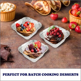 Aluminium Foil Food Containers with Lids Silver Tin Catering Takeaway Tubs Cooking Baking Meal Prep Takeout Roasting Freezing Storage Pans (120 ML Foil Container, 30)