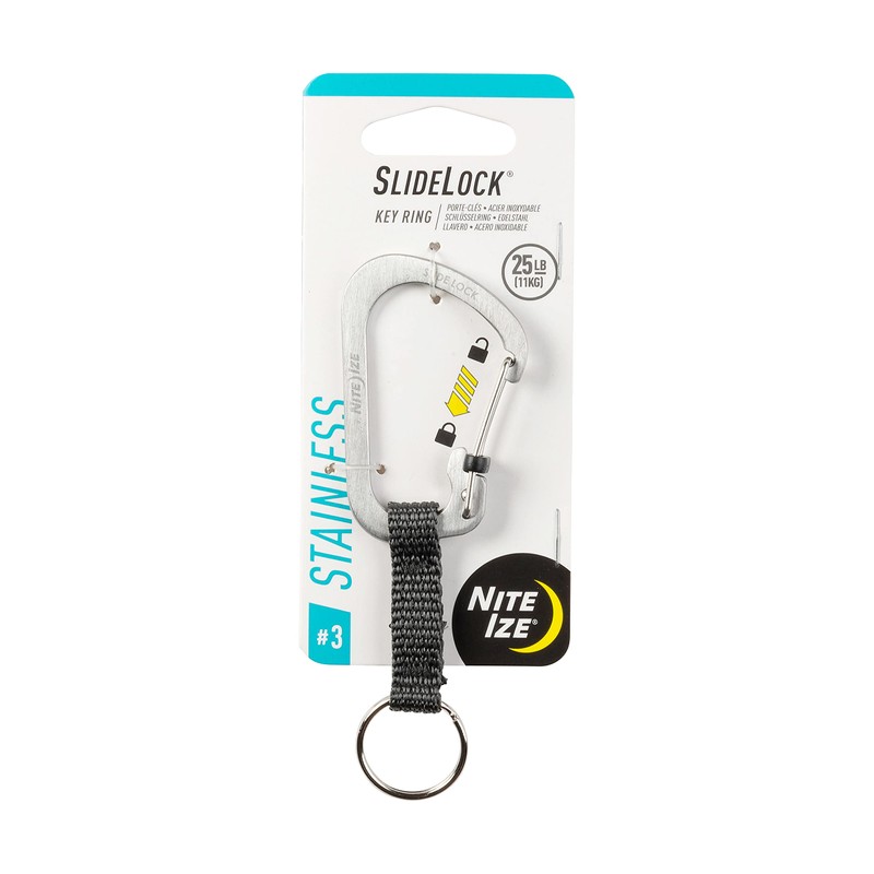 Nite Ize SlideLock Key Ring, Aluminum Locking Carabiner Key Chain