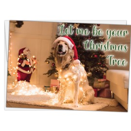 Glory To Dog Let Me Be Your Christmas Tree Christmas Card with Greeting Card Mailing Envelope