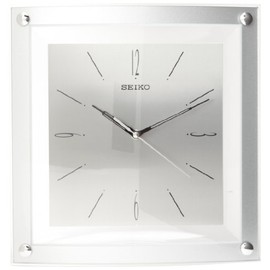 Seiko Wall Clock Quiet Sweep Second Hand Clock Silver-Tone Metallic Case