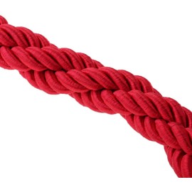 1.5 m Velvet Handrail Rope Barrier Rope Standard for People Guidance System Barrier Tape Barrier Belt with Stainless Steel Hook (Red)