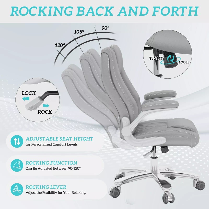 Unbranded Leather Executive Office Chair High Back Computer Desk Chairs