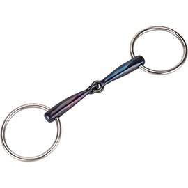 Equinate Sweet Iron Snaffle Bit 14 mm Simply Broken 14.5 cm Anatomically Shaped Mouth-friendly Bit Promotes Saliva Formation and Stimulates Chewing Activity