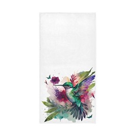 QUGRL Hand Towels for Bathroom Beautiful Tropical Bird Small Bath Towel 16x30 in Spring Hummingbird Decorative Kitchen Dish Towels Guest Fingertip Towel Washcloth for Spa Gym Sport