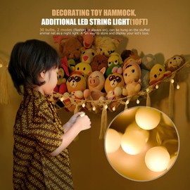 Toy Hammock for Stuffed Animals Teddy Hammock Macrame Boho Teddy Bear Storage Hammock Plush Toy Storage Net Soft Toy Net Hammock for Teddies Corner Hanging Toy Storage Holder for Kids Room