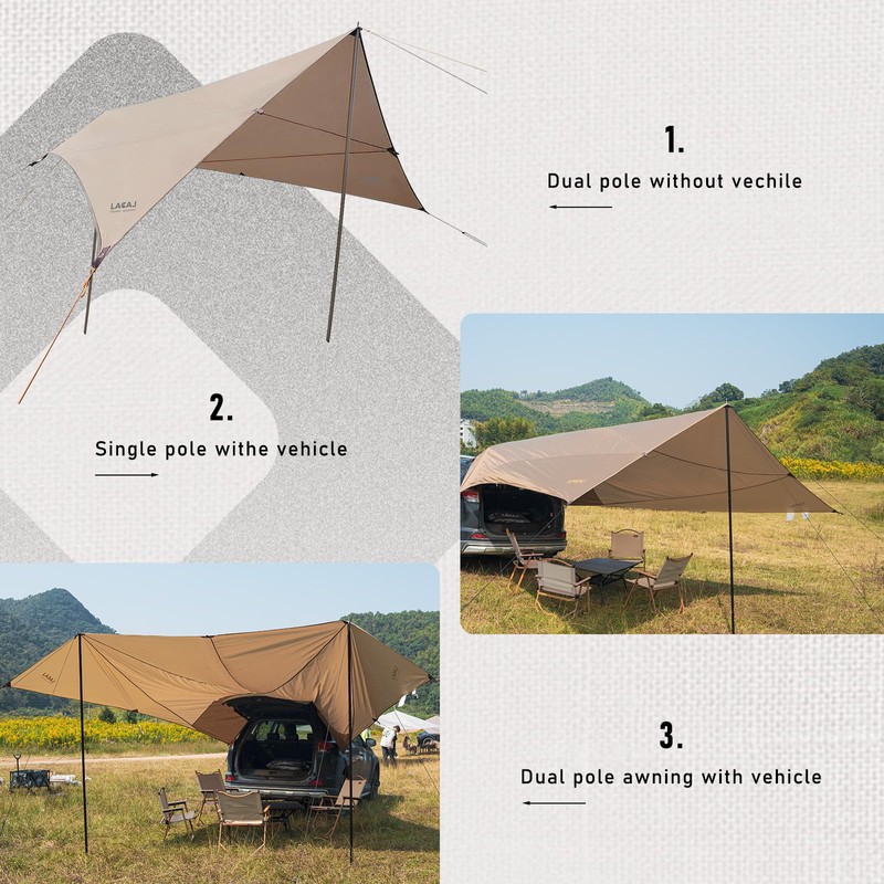 Tailgate Tent,Tailgate Awning, Car Awning Sun Shelter Waterproof 3000MM UPF