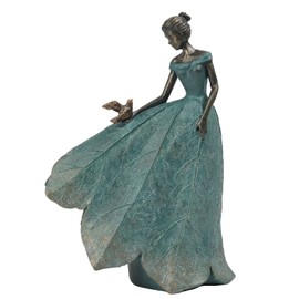 Guichifun Fairy Statue Collection Home Decoration - Leaf Angel Girls Resin Home Garden Decor for Outside or Inside Rustic Fairy Garden Outdoor Yard Figurines Gifts for Women 8.5 x 5.25 x 12 Inch