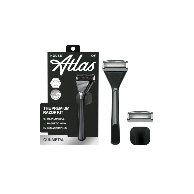 Premium Razor for Men, Handle + 2 Razor Blade Refills