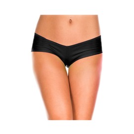 MUSIC LEGS Women's Micro Mini Shorts, Black, One Size