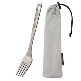 Thous Winds Titan Camping Fork, Outdoor Titanium Fork, Multifunctional Ultralight Portable Spork with Bag, for Trekking, Picnic, Hiking, Dishwasher Safe