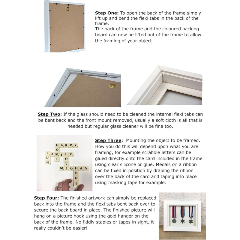 White 3D Deep Box Picture Frame Display Memory Box For