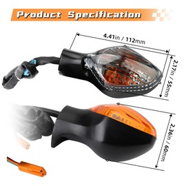 Baceyong 1pc Motorcycle Indicators Motorbike Turning Indicators Amber Light, Motorbike LED Blinker Lamp, Compatible with HONDA CBR500R/CB500F /CB500X/CBR650 F/CB650F 2 Wire, Smoke Lens