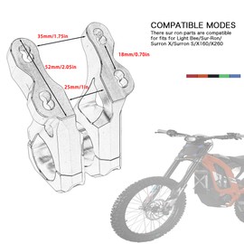 Motorcycle Handlebar Riser Mount,Electric Bike Front Handlebar Risers Stem Mount Handle Bar for Surron Light Bee X/Sur Ron Light Bee S/X160/X260-Blue