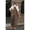 loveimgs Women Casual leopard Long Denim Dress Bib Overall Pinafore