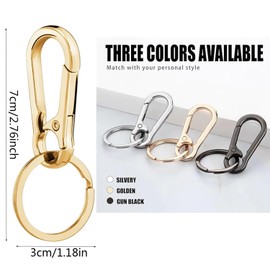 3Pack Metal Keychains Keyring Key Chain Ring Holder Organizer for Home Metal Key Carabiner Clip Car Keychain Key Finde Stylish and Durable
