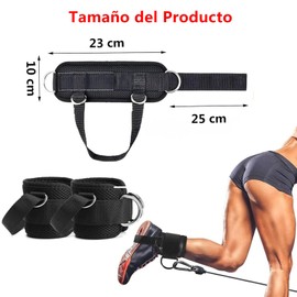 Grilletes para Tobillo Gym - Grilletes para Tobillo Gym Mujer, Ajustable con el Talón, Ideal para ejercitar piernas y gluteos, para Hombres y Mujeres(Negro)
