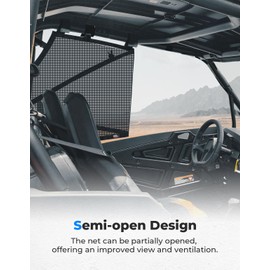KEMIMOTO XP 1000 Window Mesh Net Roll Cage Side Window Mesh Shield Protective Door Net Compatible with 2014-2023 Polaris RZR XP 1000/ 2016-2021 RZR XP Turbo 2 Door