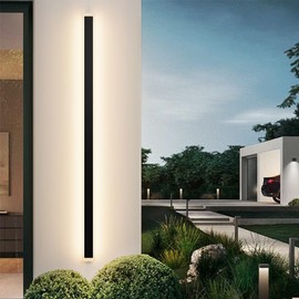 Aipsun Outdoor Wall Lighting 1 Pack, Black LED Exterior Wall Sconces 3000K,31.5inch Modern Outdoor Wall Light Fixtures for House Courtyard Balcony Porch
