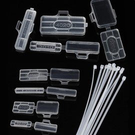 RXKFIGX 40 Pieces Transparent Cable Labels and 40 Pieces White Cable Ties Box of Cable Tags Cable Labels Cable Identification Tags for Cable Management and Identification