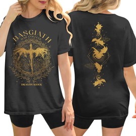 DIGForest Basgiath Dragon Shirt - Basgiath Shirts - Basgiath War Tshirts College - Fantasy Book T-Shirt (Black - XL)