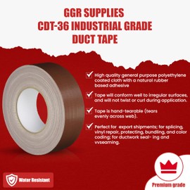 GGR Supplies T.R.U. CDT-36 Industrial Grade Duct Tape. Waterproof and UV Resistant. Multiple Colors Available. 60 Yards. (Racing Orange, 1/2 in.)