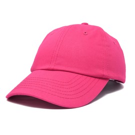 DALIX - Gorra de algodón para niños y jóvenes, color negro, caqui, azul marino, rosa, rojo y blanco, Rosa encendido, One Size