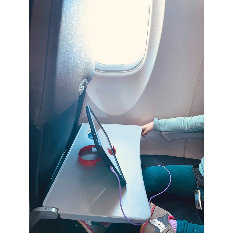 FLYGA Airplane Drink or Phone Holder Travel Accessory (Gray)