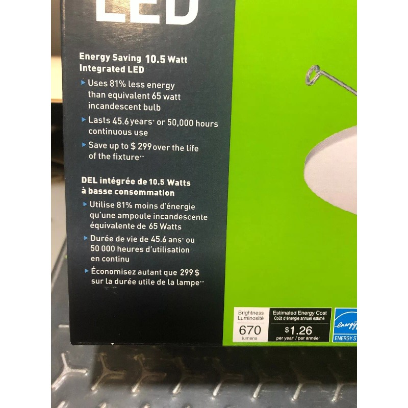 ETI Fixture Led 5/6 4000K 650Lms, Part 53167141 Eti Solid