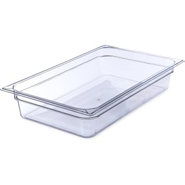 Soro Essentials- Full Size 4" Deep Polycarbonate Food Pan Clear Color- Commercial Hotel Pan Food Storage Containers for Fruits Vegetables Beans Corns Food Prep Kitchen Restaurant