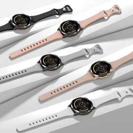 Laband 18mm Slim Silicone Band Compatible with Garmin Venu 3S 41mm/Venu 2S/Vivoactive 4S/Vivomove 3S/Venu 4 41mm/Forerunner 255S/Forerunner 265S, Soft Thin Sport Replacement Watch Band for Women Men