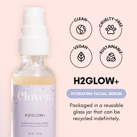 Clover H2Glow+ Hydrating Antioxidant Serum | Deep Moisturizing Anti-Aging Facial Serum | Hydrate Layers of Dry Skin, Plump, and Smooth Fine Lines | Cruelty-Free & Vegan - 30ml
