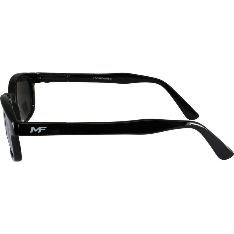 MF MotoFrames Lockdown Motorcycle Sunglasses Black Frames Smoke Lenses