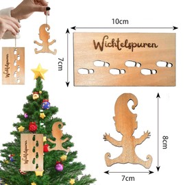 Gnome Stencil Footprints Pack of 2, Christmas Gnome Stencil, Gnome Door Accessories, Christmas Gnome House Gnome Door Accessories, Wood, Footprint Stencils, Gnome Door for Seasonal Decoration