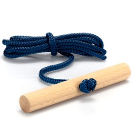 com-four® Premium Sledge Rope with Wooden Handle, Extra Long Toboggan Accessory, Pull Rope for Sledge, Made in Germany