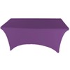 Gowinex 8ft Purple Stretch Spandex Table Cover Tablecloth for Rectangular