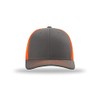 RICHARDSON 112 Trucker OSFA Baseball Hat Ball Cap, Charcoal/Neon Orange