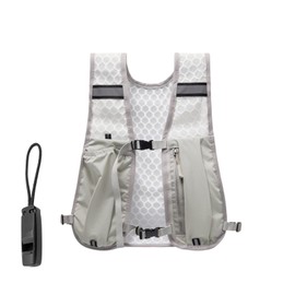 Anseom Running Vest for Men and Women, Multifunctional Ultralight Running Backpack with Whistle, Waterproof, Reflective, Breathable (Grey, One Size)