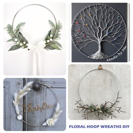 16 Pack Floral Hoop 12 Inches Metal Rings for Crafts Macrame Rings Hoop Wreath Dream Catcher Rings DIY Wreath Candle Rings Wreaths Craft Hoops, Silver
