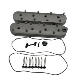 1 SET SHLPDFM Engine Valve Covers Natural Cast Aluminium Satin Silver Tall Chevy Valve Covers with Coil Mounts Fits for LS LS1 LS2 LS3 5.3 6.0 6.2 Engine