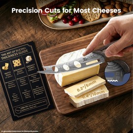 SYOKAMI Cheese Cutter Knife, 5.5" Serrated tomato knife for block cheese
