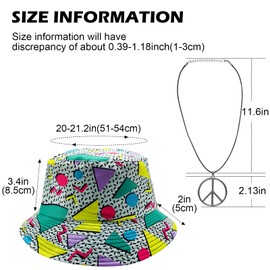 Bucket Hats Double-Side-Wear Reversible Fashion Sun Cap 80s 90s Hippie Fisherman Hat 80s Theme Party for Women Men (Green)