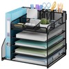 Lavatino Desk Organizer, 5-Tier Metal Mesh Paper Letter Tray with