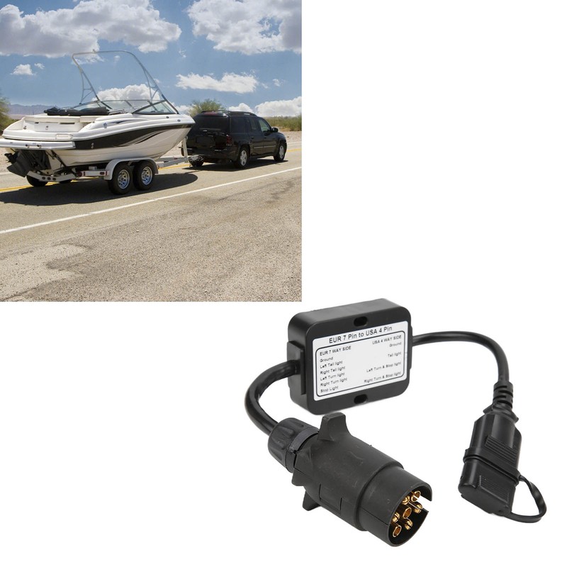 Trailer Connector European 7 Pin to American 4 Pin Taillight