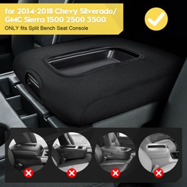 FIILINES Center Console Cover for 2014-2018 Chevy Silverado/GMC Sierra 1500 2500 3500(fit Split Bench Seat Console ONLY), Armrest Cover Pad Cushion Protector Accessories Armrest Cover Anti-Scratch