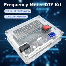 Risegun 0.45Hz-10MHz Frequency Meter, VR Frequency Band Frequency Meter, Automatic Range Conversion with Housing DIY Kit, 0.000001 Hz 7-Bit Precision Resolution