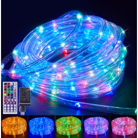 Brightown Rope Lights Outdoor, 33 FT 24 Color Changing String Lights with Remote, 100 LED String Lights Indoor Bedroom, Rope Light for Outside, Waterproof Christmas Lights for Outdoor Decoration