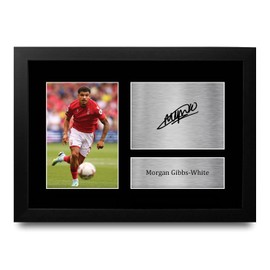 HWC Trading FR A4 Morgan Gibbs-White Nottingham Forest Gifts Printed Signed Autograph Picture for Football Fans and Supporters - A4 Framed